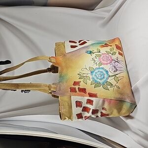 Anuschka Inspired Hand Painted Great American Leatherworks Shoulder Bag
